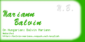 mariann balvin business card